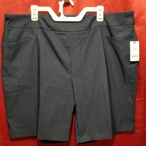 Women's terra & Sky Picketed Shorts Plus Sz 2X 20W-22W Color blue denim stretchy